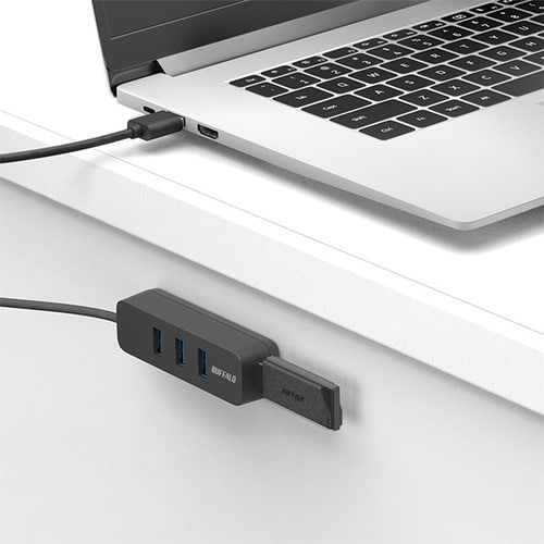 USB−A 3.2バスパワー上挿しハブ ブラック