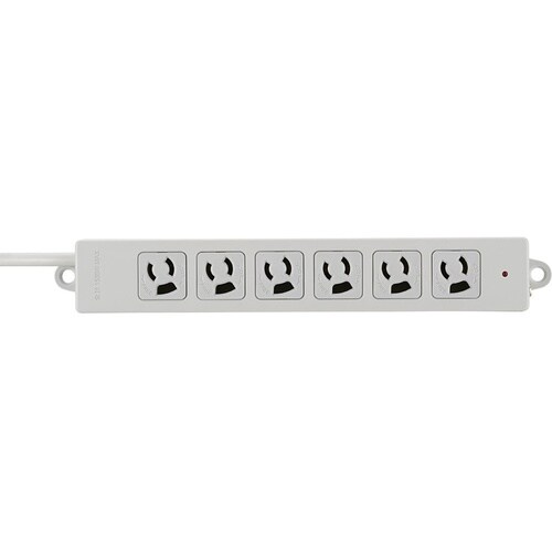 3ピン式電源タップ 6個口/5m ライトグレー