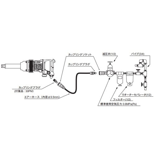 EA155KH−7 1” DR エアーインパクトレ