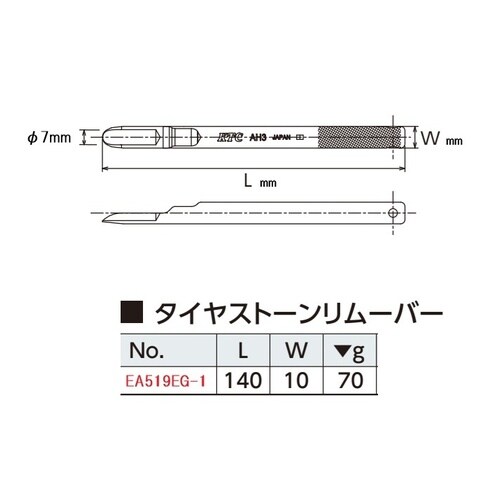 EA519EG−1 140mm タイヤストーンリム