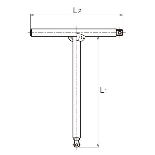 EA618BC−9 3/8”DR T型ハンドル(デ