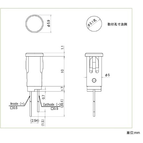 EA940DB−89RA φ 5.1mm 表示灯L