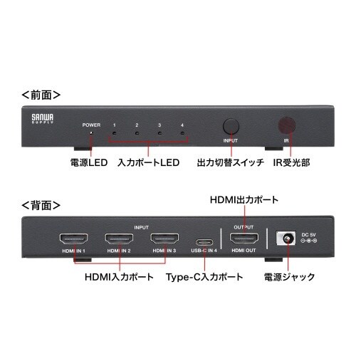 EA940P−102 HDMI切替器(4入力1出力