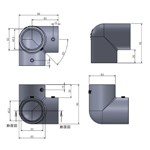 EA948TF−10A 48.6mm パイプジョイ