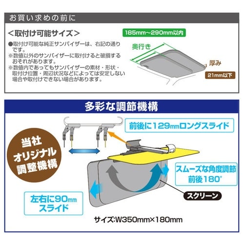 EE72 WサンバイザーL 昼用 夜用 大型スクリ