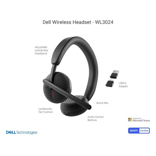 Dellワイヤレス ヘッドセット − WL3024