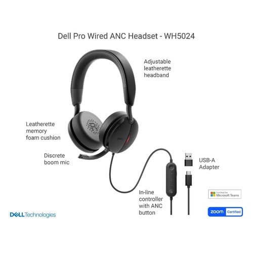 Dell 有線 ヘッドセット − WH5024