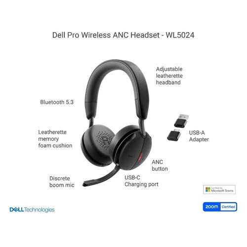 Dell ワイヤレスヘッドセット − WL5024