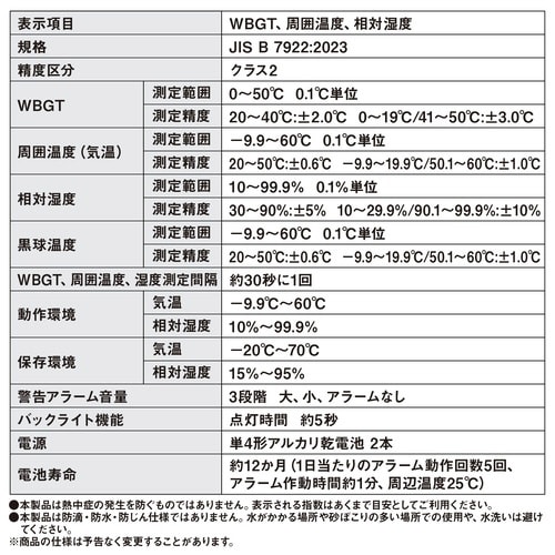 黒球熱中症指数計 1台 KETM−01−W