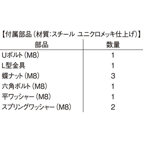 ガレージ防犯ミラー ポール用取付金具 H