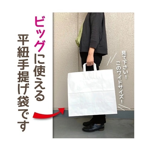 スーパーバッグ 手提げ紙袋 ワイド平紐