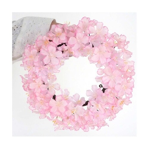 桜リース 28cm(造花) 53−4−7