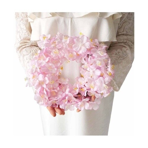 桜リース 28cm(造花) 53−4−7