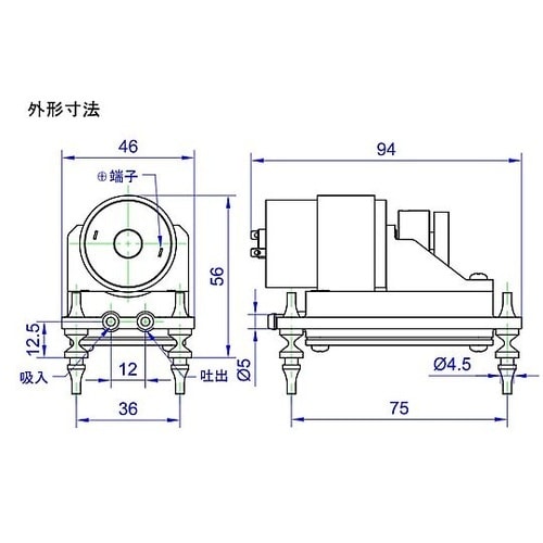 吸排両用DC駆動小型ビルトインポンプ D