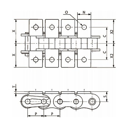 アタッチメント付 RS形チェーン RS6