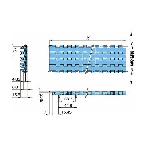 プラスチックモジュラーチェーン WT15
