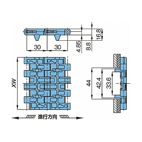 プラスチックモジュラーチェーン WT30