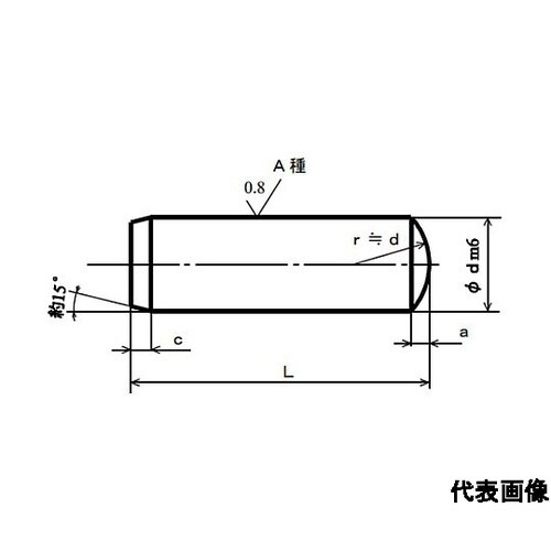 平行ピンA種 S45C 1×12 PAR