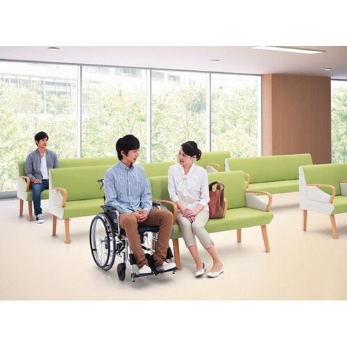 スポルト ミドルバック 2人用 肘無 木