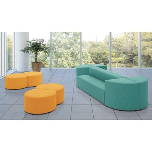 コビーズ 角スツール ベージュ 布張り