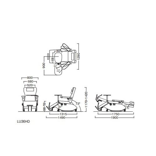 電動チェアベッド イプシア・トレ サイド
