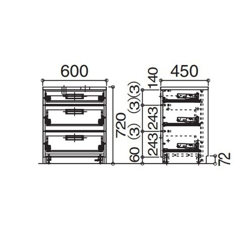 チェスト ホワイト LY51BA MR3