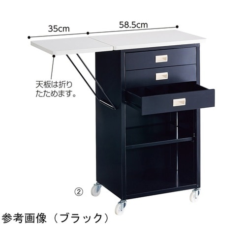 スチール製作業台 可動棚付き 黒 61−
