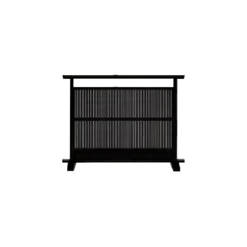 木製衝立 千本格子 黒(障子付) 11−