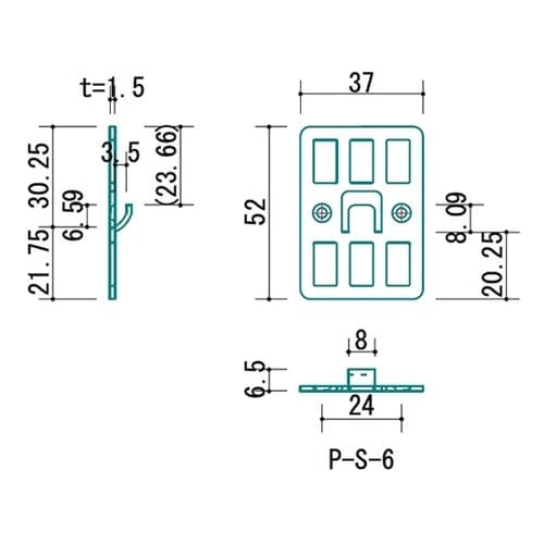 P−S−6Sh ボード用 P−S−6金具