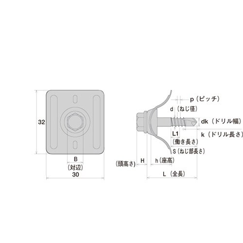 HEX25ストッパー付ヘックスステンレス