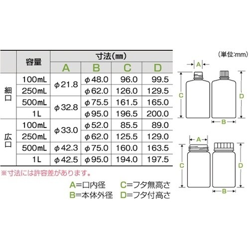 TPXテクノボトル(細口) 100mL