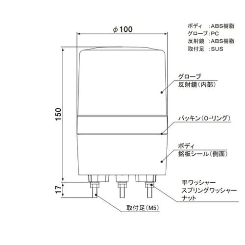 LED回転灯φ100 ニコスピナR100