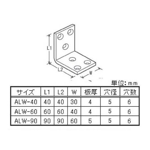 アルミ幅広金折ブロンズ ALW−90 5