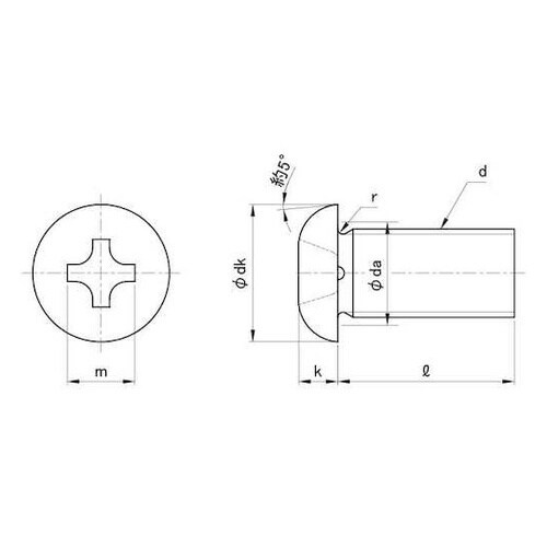 (+)ナベ小ネジ細目 P0.35 3×8