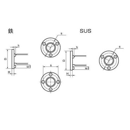 SUSXM7ウエルドBT 突起3 6×3