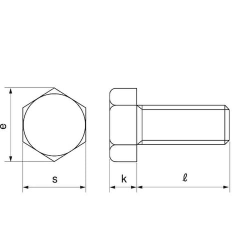 クロメート 六角ボルト 全ネジ P=1.