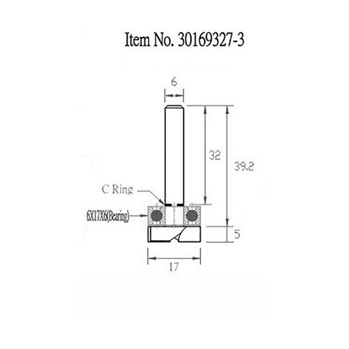 トップベアリングパターンビット 17mm