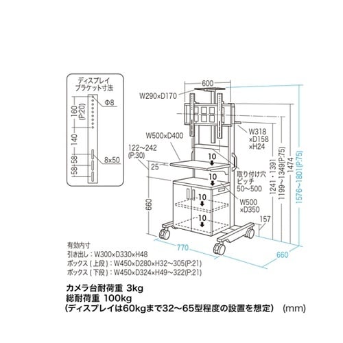 テレビ会議用ディスプレイスタンド CR−