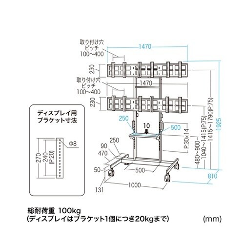多面取付けディスプレイスタンド CR−P