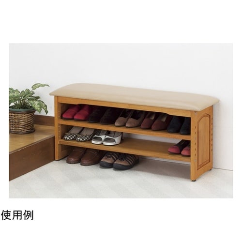 木製収納付き玄関ベンチ90cm幅 ガタつ