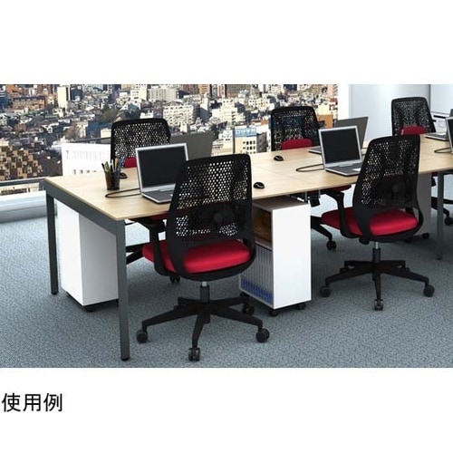 OC−300チェア 肘付き レッド×ブラ