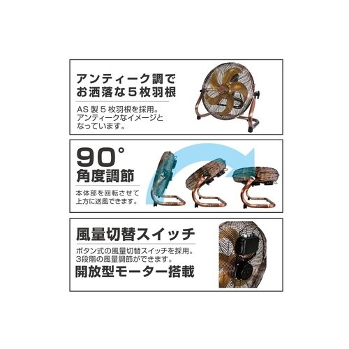 40cmフロアファン アンティークブロン