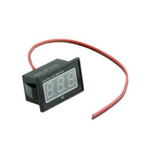 防水機能付きLEDデジタル電圧計 レッド