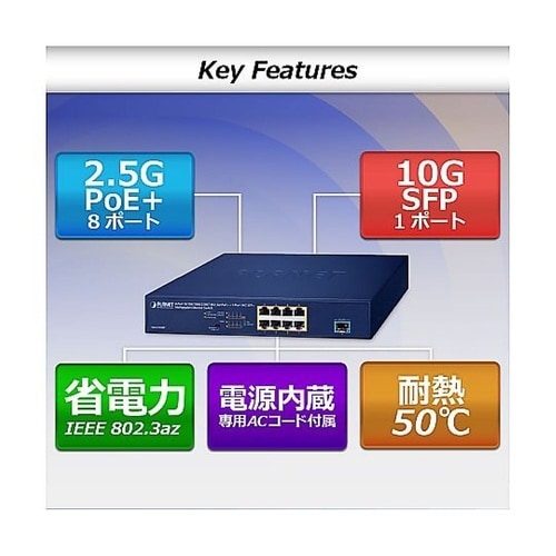 PoE+マルチギガビットイーサネットスイ