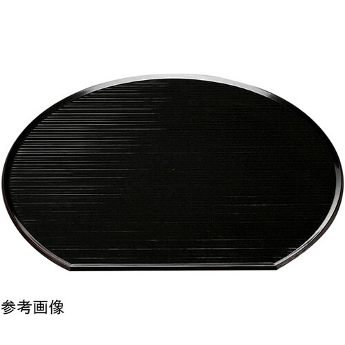 尺3 宴半月両面盆 銀透渕べっ甲/黒塗