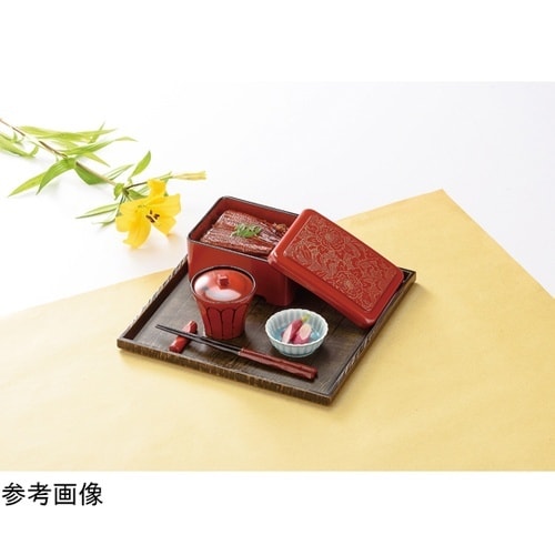 木)9寸 荒彫角盆 よもぎ塗 16913