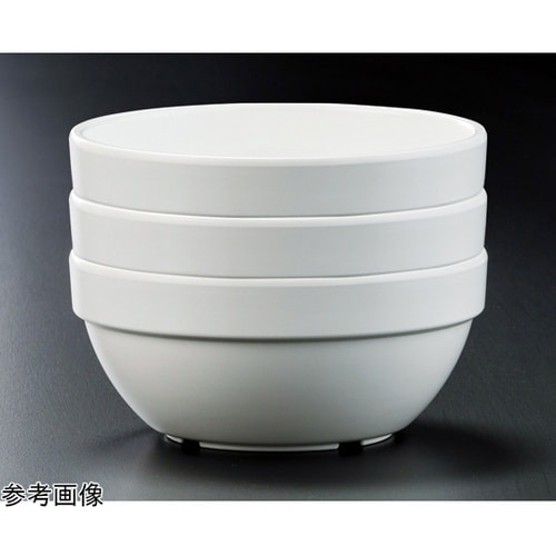 メラミン 19cm スタック丸盛鉢 白グ