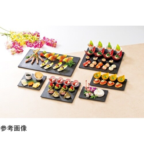 メラミン 42cm チャコール長角プレー
