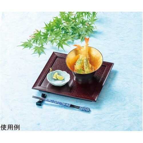 耐熱ハス切り小鉢 二色金箔/外黒 500