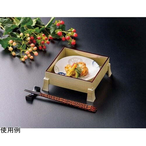 足付5寸 角珍味箱 パールシルバー天べっ